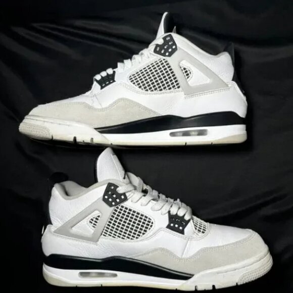 Nike Air Jordan 4 Retro Military Black Men's Shoes - Picture 2 of 6